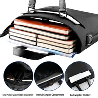 Sac à bandoulière noir grande capacité pour ordinateur portable, mallette d'affaires, sac à main pour homme, sacoche pour avocat, sac de marketing à bandoulière