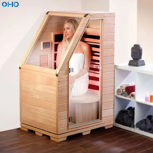<span class=keywords><strong>Cabine</strong></span> de sauna miniature à vapeur sèche à l'ozone, design moderne en bois de cèdre rouge, pour 1 personne, dôme en hemlock, infrarouge lointain, à vendre - Product Image 6