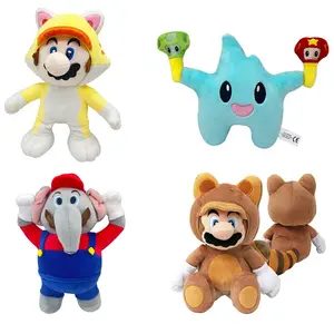 Yüksek kaliteli kedi süper Mario madenci peluş oyuncaklar komik fil Mario kedi şapka ile dolması peluş oyuncaklar çocuklar için Kawaii oyunu oyuncaklar