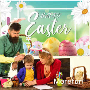 Bannière de fond de <span class=keywords><strong>chasse</strong></span> aux oeufs de Pâques en tissu de grande taille personnalisée - Product Image 2