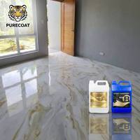 PURCOAT Prix Usine Kit de Résine Époxy Métallique Solide à 100% pour Sols, Bicomposant, à Truelle, Faible Teneur en COV, Autonivelant, Époxy Durable
