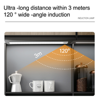 Lot de 2 lampes LED magnétiques sans fil rechargeables USB pour cuisine, avec détecteur de mouvement, 20cm, 30cm, 40cm, 50cm