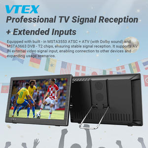 Téléviseur numérique portable de <span class=keywords><strong>9</strong></span> pouces, 10 pouces, compact, petit écran LCD, prend en charge ATSC DVB-T2, Coupe du monde de football, batterie 1500 mAh, téléviseur de poche - Product Image 2