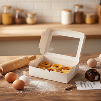 Caja Cuadrada Desechable Autoensamblable para Cupcakes y Muffins, de Papel Kraft y Cartón Blanco, para Alimentos para Bebés y Tartas de Huevo
