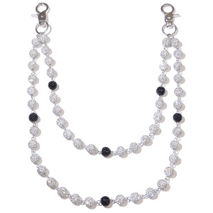 Women's Waist Chain <b>Ceramic</b> Rhinestone Ball Inlaid Double <b>Ring</b> Hip Hop Style Daily Wear Body Chain - Product Image 5