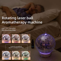 Diffuseur d'huiles essentielles d'aromathérapie en verre 3D argenté à la mode Offre Spéciale la lumière de boule de disco rotative Garantie 1 an pour un usage domestique