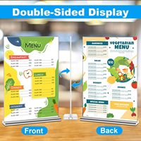 Support de menu double face en acrylique transparent avec logo personnalisé imprimé en sérigraphie pour utilisation cosmétique