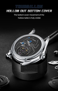 Montre mécanique de luxe pour homme avec tourbillon en or |   Montre à remontage manuel en acier inoxydable - Product Image 6