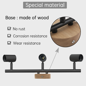 <span class=keywords><strong>Spot</strong></span> de <span class=keywords><strong>plafond</strong></span> LED d'intérieur moderne éclairage réglable E27 Downlight bois <span class=keywords><strong>noir</strong></span> métal corps en aluminium Dimmable 3000K-6000K température de couleur - Product Image 2