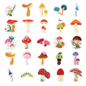 50 pièces mignon dessin animé champignon enfants autocollants décoratifs pour réfrigérateur livre <span class=keywords><strong>chambre</strong></span> décor enfants école autocollant - Product Image 3