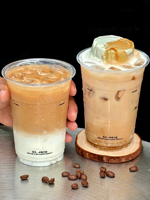 Gobelets en plastique PET à impression UV à paroi unique et logo personnalisé 8-32oz tasses à café glacées jetables transparentes avec couvercles vente en gros
