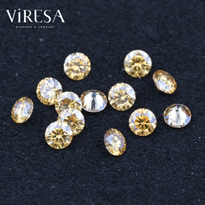 Vendita diretta in fabbrica di pietre Moissanite <span class=keywords><strong>color</strong></span> giallo Champagne 0.8-2.9mm Vvs Vvs1 diamanti Moissanite piccole dimensioni da mischia - Product Image 1