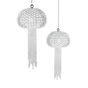 Lustre en métal chromé et lampes suspendues Méduses en cristal clair de style américain - Product Image 1