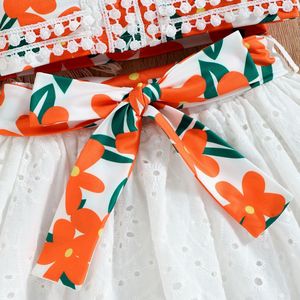 Produttore di <span class=keywords><strong>abbigliamento</strong></span> 2025 nuovo Design con bretelle in pizzo floreale stampa coreana da bambina estate 2 pezzi Set di <span class=keywords><strong>abbigliamento</strong></span> per bambini cotone cavo Gir - Product Image 5