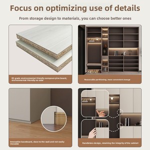 Rắn kem phong cách Kem lối vào tủ giày công suất lớn đơn giản tích hợp phân vùng cửa nhà đồ nội thất giá rẻ tùy chọn - Product Image 3