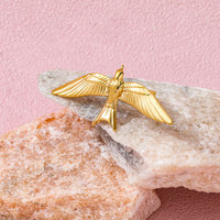 Fenny haute qualité plaqué or 18 carats étanche mode vif hirondelle oiseau aile ouverture bague en acier inoxydable bijoux en gros