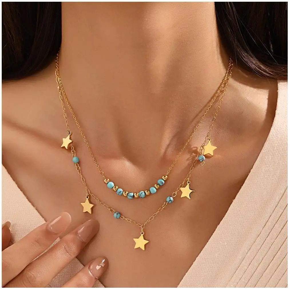 Collier Pendentif kolye kar tanesi kolye perle de rocaille bijoux fins chaînes vierges en vrac grand papillon 14K or cristal flèche collier