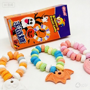 Pulseras de Caramelos de Halloween, Pulsera de Calavera, Dulces con Forma de Calabaza, Joyería Comestible, Dulces, Caramelos Duros con Cuentas - Product Image 1