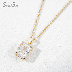 Collar con Colgante de Diamante de Laboratorio de Corte Radiante de 1.0ct, Oro Sólido de 14k, Joyería Fina Starsgem - Product Image 3