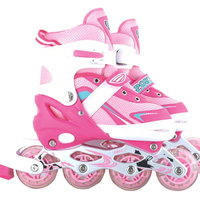 Patins à roulettes ajustables pour enfants, 4 roues, éclairants, en PU, haute résilience, pour débutants, chaussures de patinage d'extérieur durables