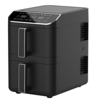 Friteuse à air sans huile 8-en-1 à double panier et écran tactile, 9L, grande capacité moderne, pour cuisine domestique, camping en extérieur, cuisson saine