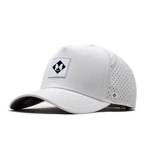 مخصص التصحيح شعار 5 لوحة مزودة الليزر ثقب مثقب للماء قبعة ، تنفس سريعة الجافة أغطية جولف