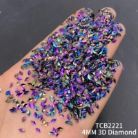 Soldes |   Paillettes pour ongles en vrac, strass irisés, paillettes 3D en diamant, poudre de paillettes pour l'artisanat des ongles, projets de bricolage, 500 g/sac, usine