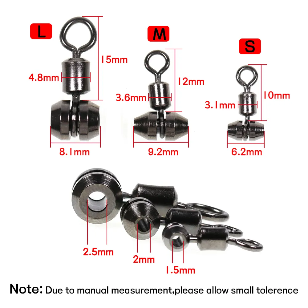 360-Grad-Drehung Cross Line Swivels Hochleistungs-3-Wege-Lagerwirbel Salzwasser-Angel geräte Steck verbinder Zubehör S/M/L.