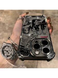 <span class=keywords><strong>Coque</strong></span> de téléphone créative à motif <span class=keywords><strong>anime</strong></span> cool pour <span class=keywords><strong>iPhone</strong></span> 17 Air 14 15 16 <span class=keywords><strong>Pro</strong></span> Max, transparente avec coins électroplaqués - Product Image 4