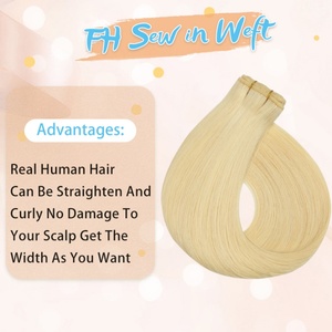 Extensions de cheveux naturels blondes 613 FH 100 Remy à trame fine avec cuticules intactes, cheveux bruts du Canada - Product Image 3
