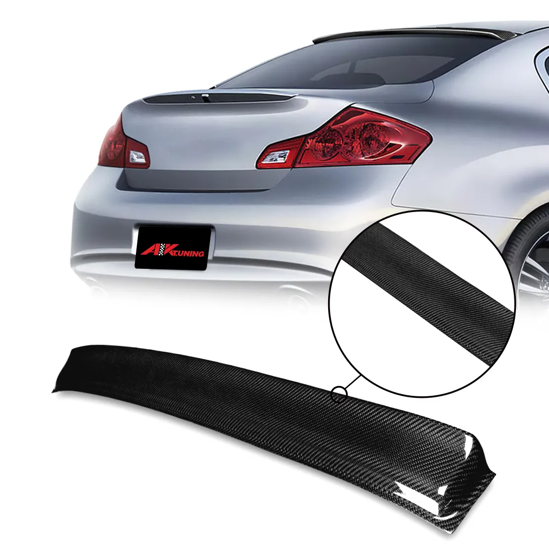 Voor 2010 Infiniti G37 Coupe Sedan Carbon Fiber Black Accessoires Onderdelen Body Kit Voorbumper Raam Spoiler Diffuser Lip