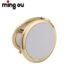 Custom Makeup Mirror Travel Pocket Mirror Cosmetic Custom Pocket Sublimation Metal Compact Mirror