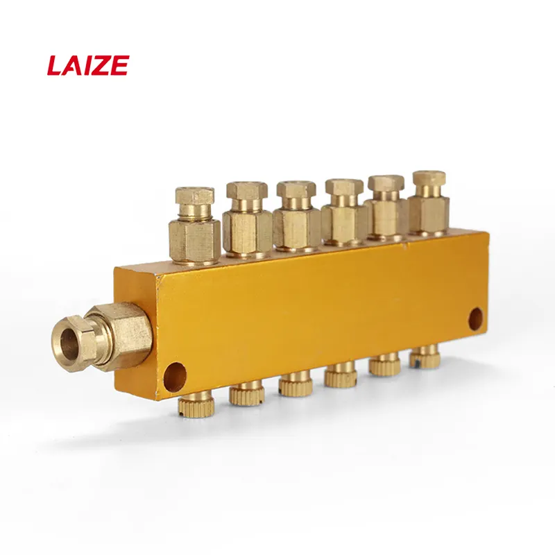 Laize distribuidor óleo fluxo ajustável para CNC Máquina Lubrificação Centralizada Com Compressão União Alta Qualidade