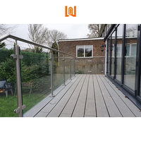 Rampe de balcon en verre sans cadre, tube de poteau de clôture en acier inoxydable moderne personnalisé, rampe d'escalier