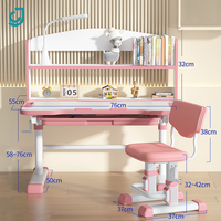 Table de lecture intelligente ergonomique pour enfants avec bibliothèque, meubles de maison, bureau d'étude et chaise réglables en hauteur pour enfants