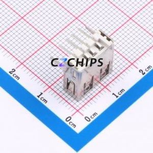 XDUF-0241-05B2 USB Connector Bent Lead Through Hole Connector Type-A USB 2.0 Female Right Angle Insert - Product Image 2