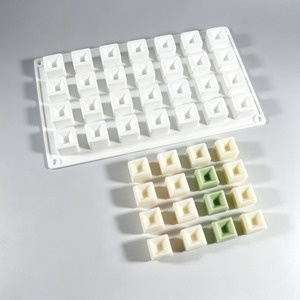 28-cavity <b>mini</b> cube mousse silicone mold, filling chocolate ice cube mold, easy-to-unmold, home <b>baking</b> tool - Product Image 5