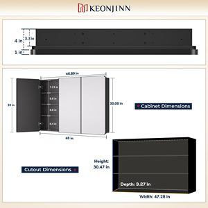 Elegante marco de metal en tonos dorados, gabinete de baño Rectangular de una sola Puerta, espejo de baño montado en la pared iluminado, esquinas redondeadas - Product Image 3