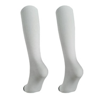 Chaussettes de compression de course vierges à sublimation en polyester blanc, chaussette de pantalon de compression 12-14 Mmhg pour femmes