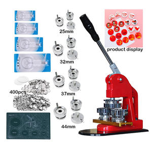 Nouvelle machine à badges en aluminium DIY avec <span class=keywords><strong>quatre</strong></span> nouveaux moules en aluminium + 400 pièces de matériel + une planche à découper + <span class=keywords><strong>quatre</strong></span> couteaux - Product Image 1