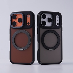 เคสโทรศัพท์แม่เหล็กแบบด้านคุณภาพสูงสำหรับ iPhone 17 12 13 14 15 16 Pro Max พร้อมการปกป้อง 360 องศา °   ฝาครอบป้องกันแบบมีขาตั้ง - Product Image 2