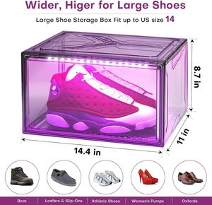 Exhibidor de Zapatos Acrílico Transparente Rectangular Personalizado con Cierre Magnético, Diseño Apilable y Plegable, Estilo Europeo - Product Image 2