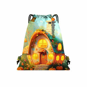 Wholesale High 210D Quality <b>Lightweight</b> Waterproof Foldable Daily <b>Backpack</b> Simple Casual Pleated Drawstring <b>Backpacks</b> - Product Image 1