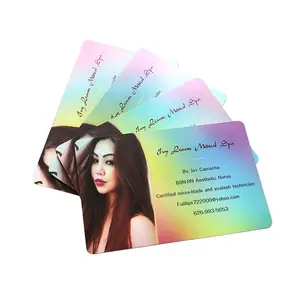 Professional wholesale laser plastic business card maker with rainbow effect