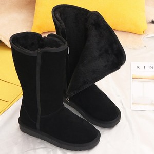 Bottes d'hiver en <span class=keywords><strong>daim</strong></span> pour femmes, automne/hiver 2023, fermeture éclair, doublure en fourrure moelleuse, anti-froid, grande taille, talon épais - Product Image 4