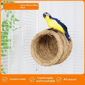 Nido de Paja Tejido a Mano para Periquitos, Loros, Pollos, para Incubación, Descanso y Puesta de Huevos, Alfombra de Paja Natural - Product Image 2