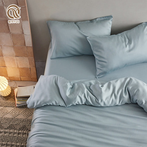 Bán buôn tùy chỉnh hiện đại phong cách tre Khăn trải giường thiết lập duy nhất đôi hoặc Vua Kích thước ngủ Viện trợ được trang bị phẳng Duvet cover bộ đồ giường - Product Image 5