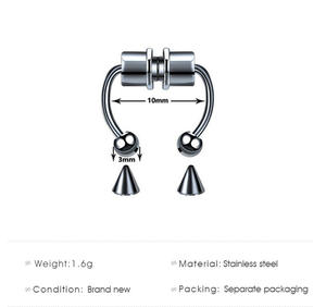Zesen à la mode à la mode <span class=keywords><strong>Septum</strong></span> magnétique pas de <span class=keywords><strong>piercing</strong></span> anneau gros <span class=keywords><strong>Piercing</strong></span>-gratuit en acier inoxydable nez anneaux bijoux de corps - Product Image 2