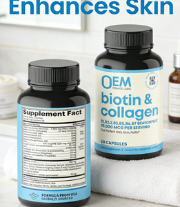 Capsules de collagène, kératine et biotine OEM |   Formule de soin des cheveux, de la peau et des ongles avec des extraits d'herbes |   Complément alimentaire de beauté en marque propre - Product Image 2