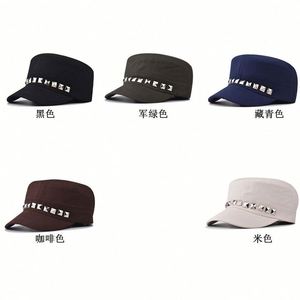 New Rivet Flat Top Baseball Caps Cotton Polyester Classic Sailor <b>Hats</b> - Product Image 2